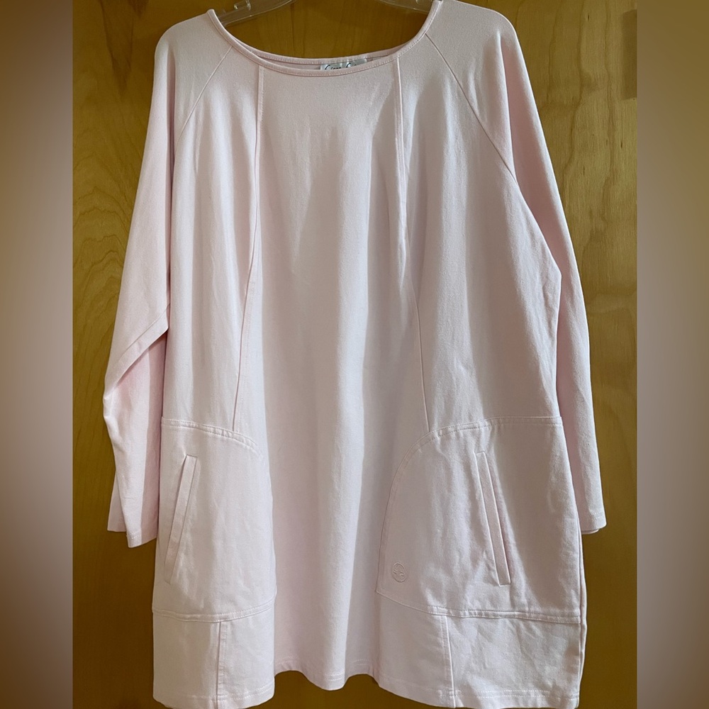 Louis Dell’Olio Linea Leisure Raglan Sleeve Tunic Pink Size 1X